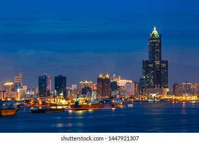 Dusk View Of Kaohsiung Port, Taiwan, Asia