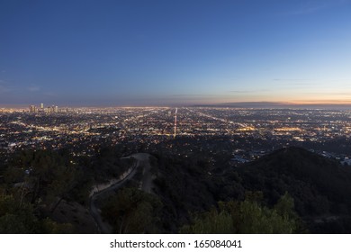 Dusk View Of The Los Angeles Basin From Griffith Park.