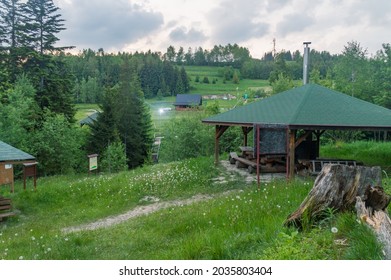 Dusk View On Tripoint Of Slovak, Czech Republic, And Poland.