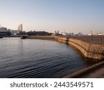 Dusk at the Zonohana breakwater at the Port of Yokohama, Kanagawa Prefecture, Japan.