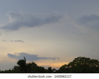 dusky clouds and sky at sunset 