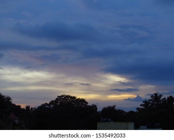 dusky clouds and sky at sunset 