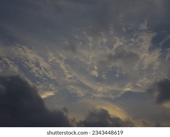 dusky clouds and sky at sunset in the evening