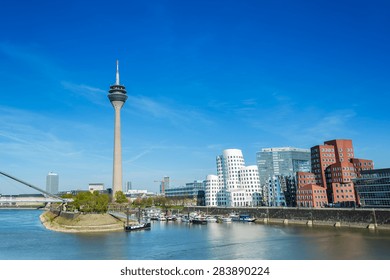 Dusseldorf Cityscape With View On Media Harbor, Germany