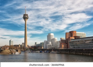 Dusseldorf Cityscape With View On Media Harbor, Germany