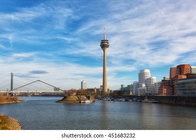 Dusseldorf Cityscape With View On Media Harbor, Germany