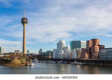 Dusseldorf Cityscape With View On Media Harbor, Germany