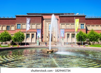 DUSSELDORF, GERMANY - JULY 01, 2018: NRW Forum Wirtschaft Und Kultur Cultural Centre And Museum With Contemporary Photography, Design, Media And Creative Arts