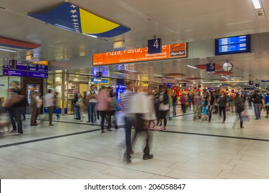 Dusseldorf, Germany, on July 12, 2014. Main city railway station (Dusseldorf Hauptbahnhof)