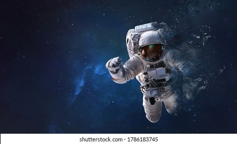 Dust Of Astronaut In Outer Space. Abstract Space Wallpaper. Elements Of This Image Furnished By NASA