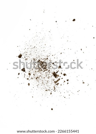 Dust isolated on white background. Soil dust isolated.