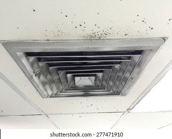 Dust Out From Air Duct, Danger And The Cause Of Pneumonia In Office Man.