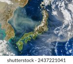 Dust over Japan. . Elements of this image furnished by NASA.