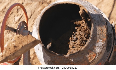 Dust Removal Process. Physically Demanding Task Of Clearing Dispersed Construction Particles. Intensive Effort Involved In Displacing And Suspending Fine Debris From Mortar Removal