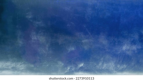 Dust scratches. Distressed overlay. Worn texture. Light blue white color frost stains on weathered glass abstract art background with free space. - Shutterstock ID 2273910113