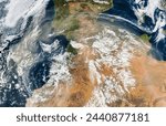 Dust storm across North Africa. Dust storm across North Africa. Elements of this image furnished by NASA.