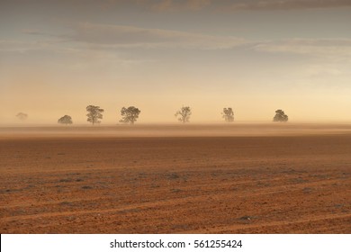 Dust Storm Australia On Farm, Rural Dust Storm