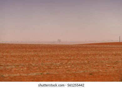 Dust Storm Australia On Farm, Rural Dust Storm