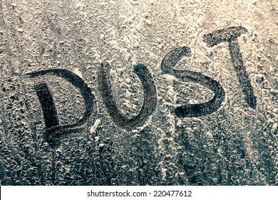 Dust Word On A Dusty Car Window