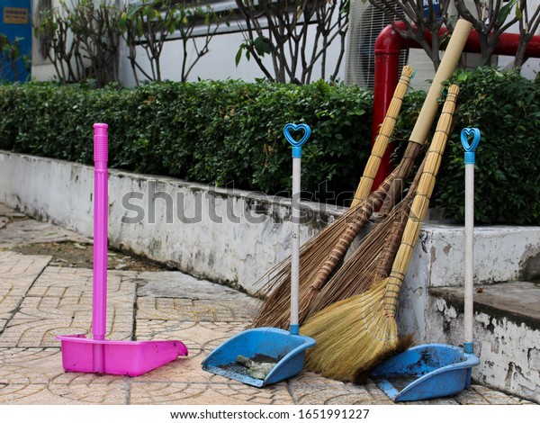 Dustpan Sweeping Broom On Floor Stock Photo 1651991227 | Shutterstock