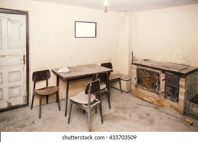 Dusty Old Room With Brick Oven