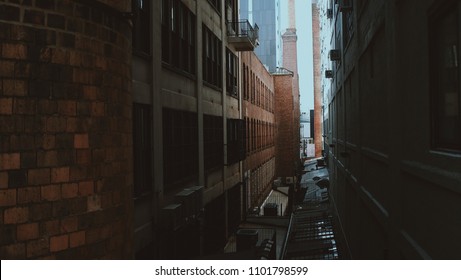 Dutch Angle View Of New York City Alley