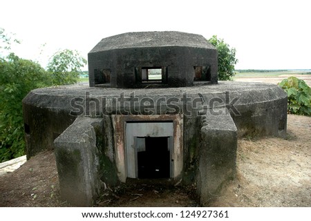 Dutch army military defense bunker during the second world war in the town of Tarakan, Indonesia