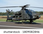 Dutch attack helicopter at Kleine Brogel Air Base in Belgium