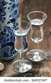 Dutch gin traditionally served in tulip-shaped glasses