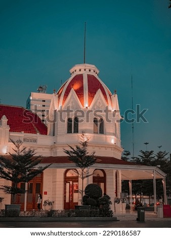 Dutch heritage building in the town square of Surabaya