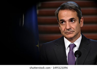 Dutch Prime Minister Mark Rutte And Greek Prime Minister Kyriakos Mitsotakis Attend A Joint News Conference In The Hague, Netherlands On Sep. 3, 2019.