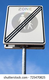 Dutch Road Sign: End Of Pedestrian Area