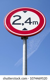 Dutch Road Sign: No Access For Vehicles With A Height Greater Than 2.4 M