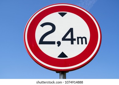 Dutch Road Sign: No Access For Vehicles With A Height Greater Than 2.4 M