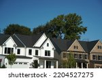 dutch roof of usa america house upper middle class new building area 