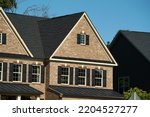 dutch roof of usa america house upper middle class new building area 