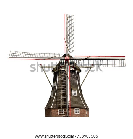 Dutch windmill isolated