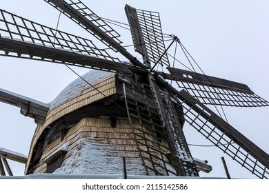 Dutch Windmill's Sails Closeup. Windmill’s Place Of Origin Is Rundēnu Pakalni, Latvia, And It Was Built In 1890 (re-erected In1974).