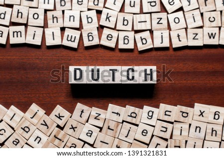 Dutch word concept on cubes