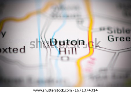 Duton Hill. United Kingdom on a geography map