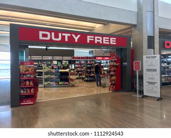 Duty free shop at the airport ben-gurion Israel. Israel,Tel Aviv, June 2018
