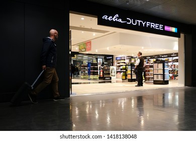 A Duty Free Shop In Leonardo Da Vinci International Airport In Rome, Italy On April 29, 2019