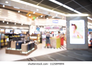 Duty Free Shopping, Abstract Blur Shopping Mall And Department Store At An Airport