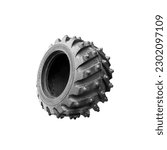 Duty tire for monster truck or "Bigfoot" with isolated background clipping path.