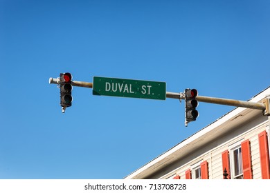 Duval street sign in Key West, Florida Keys