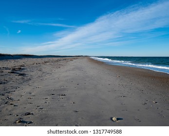 Duxbury Beach In Winter 2018. 