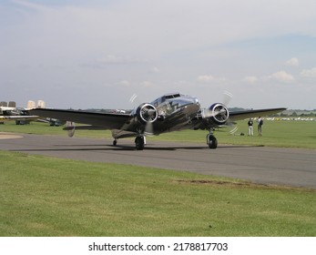 Duxford, UK- July.09.2005: Lockheed 12 A Electra Junior In Flying Legend 2005