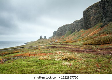 Dva Brata Rock (Saami tract). Sredniy Peninsula. Barents Sea, Murmansk region. Russia - Shutterstock ID 1522937720