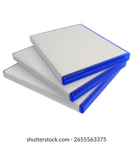 dvd case stack on white background