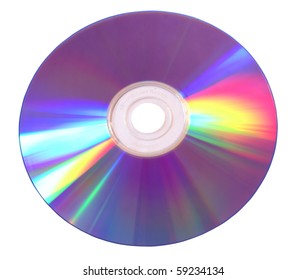 DVD Or CD With Colorburst Reflection, Isolated On Background
